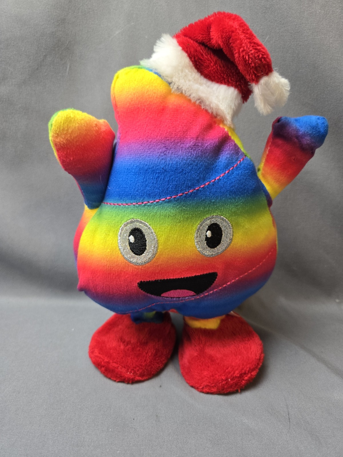 Singing Dancing Santa Christmas Rainbow Poop Emoji We Wish You A Poopy Christmas