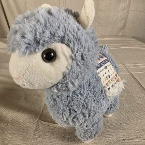 Kellytoy Plush Llama Alpaca Gray Blue with Saddle Blanket 10"