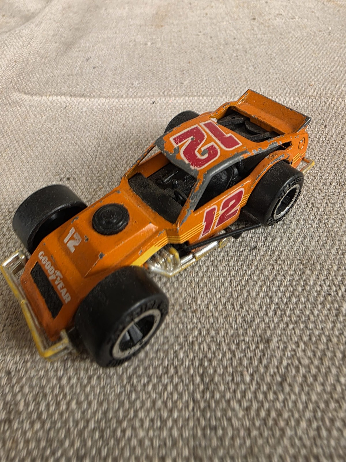 Vintage 1987 Matchbox Modified Racer #12 Orange Goodyear 1:55 Diecast