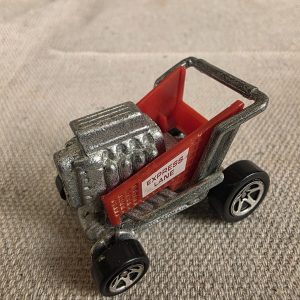 1998 Hot Wheels Express Lane Red Shopping Cart Diecast Toy Car Used