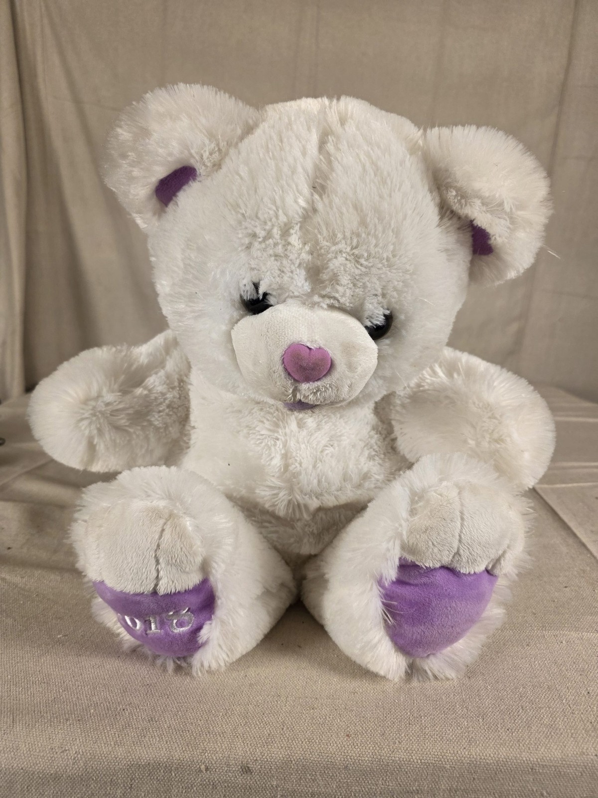 Dan Dee Sweetheart Teddy White Plush Bear Stuffed Animal Used