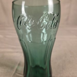 Vintage Coca-Cola Green Glass Tumbler Embossed Logo Used