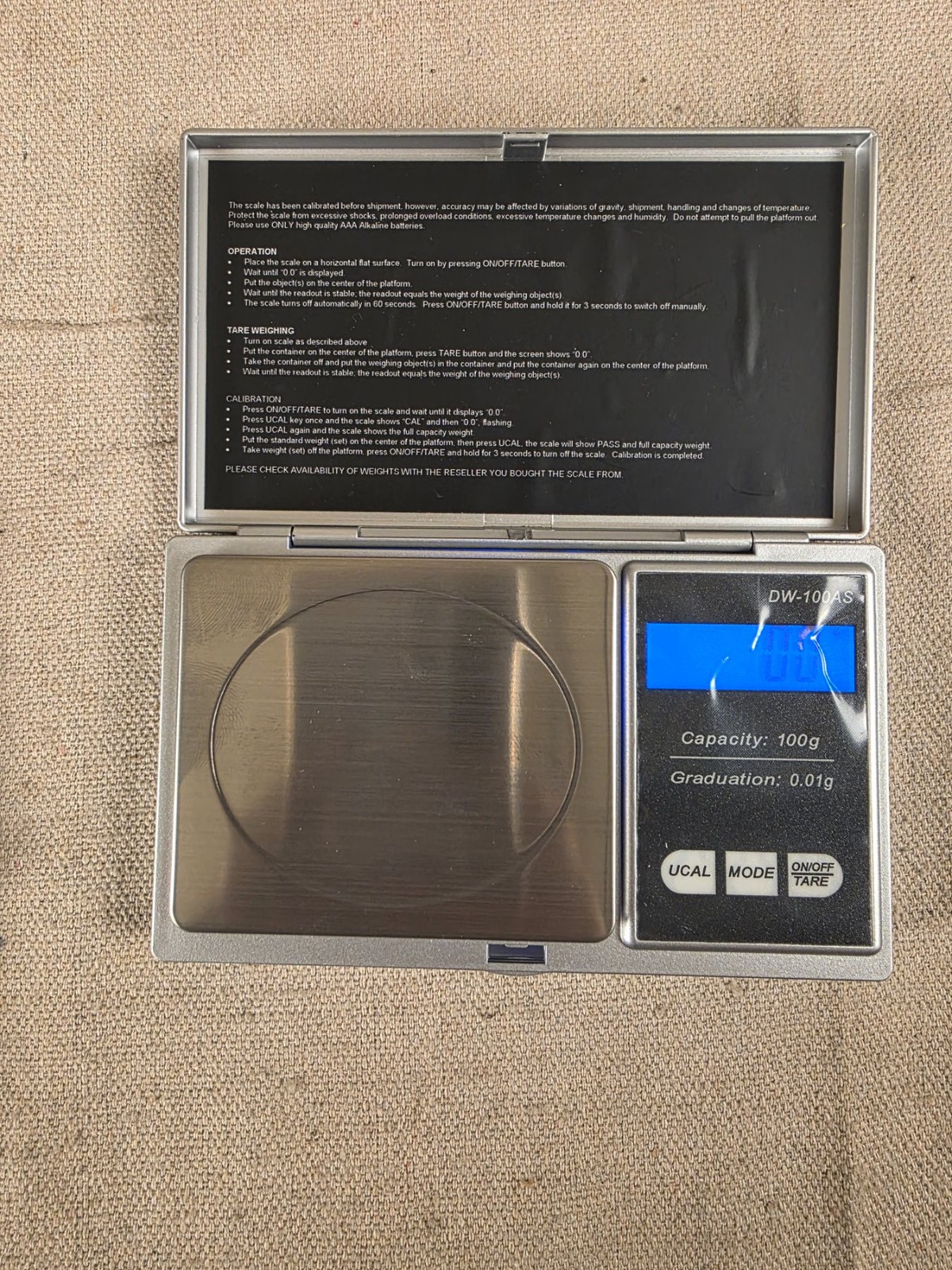 Digiweigh DW-100AS Digital Pocket Scale 100g x 0.01g Precision Jewelry Scale