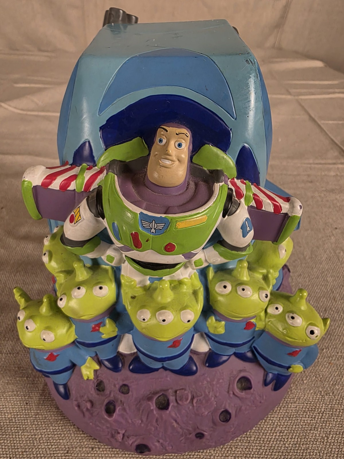 Disney Pixar Toy Story Buzz Lightyear & Zurg Aliens Coin Bank Used