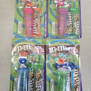 M&M Minis Toy & Pogo Dispenser Lot Of 4 Sports Vintage M&M’s Collectible