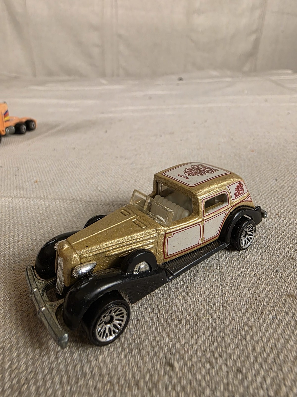 1981 Hot Wheels 1935 Cadillac Gold White Vintage Diecast Toy Car