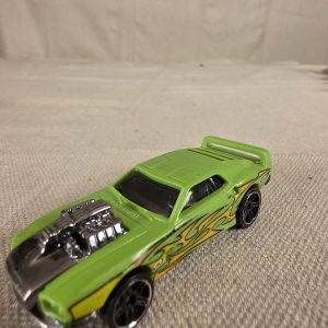 Hot Wheels Rivited Green Diecast Car with Flames 1:64 Scale Used