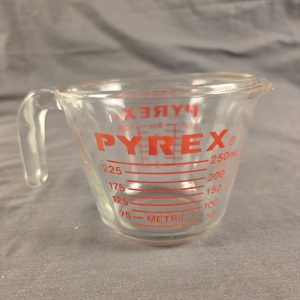 PYREX Corning Measuring Glass Cup - 8 oz / 1 Cup / 250 mL with Red Lettering and