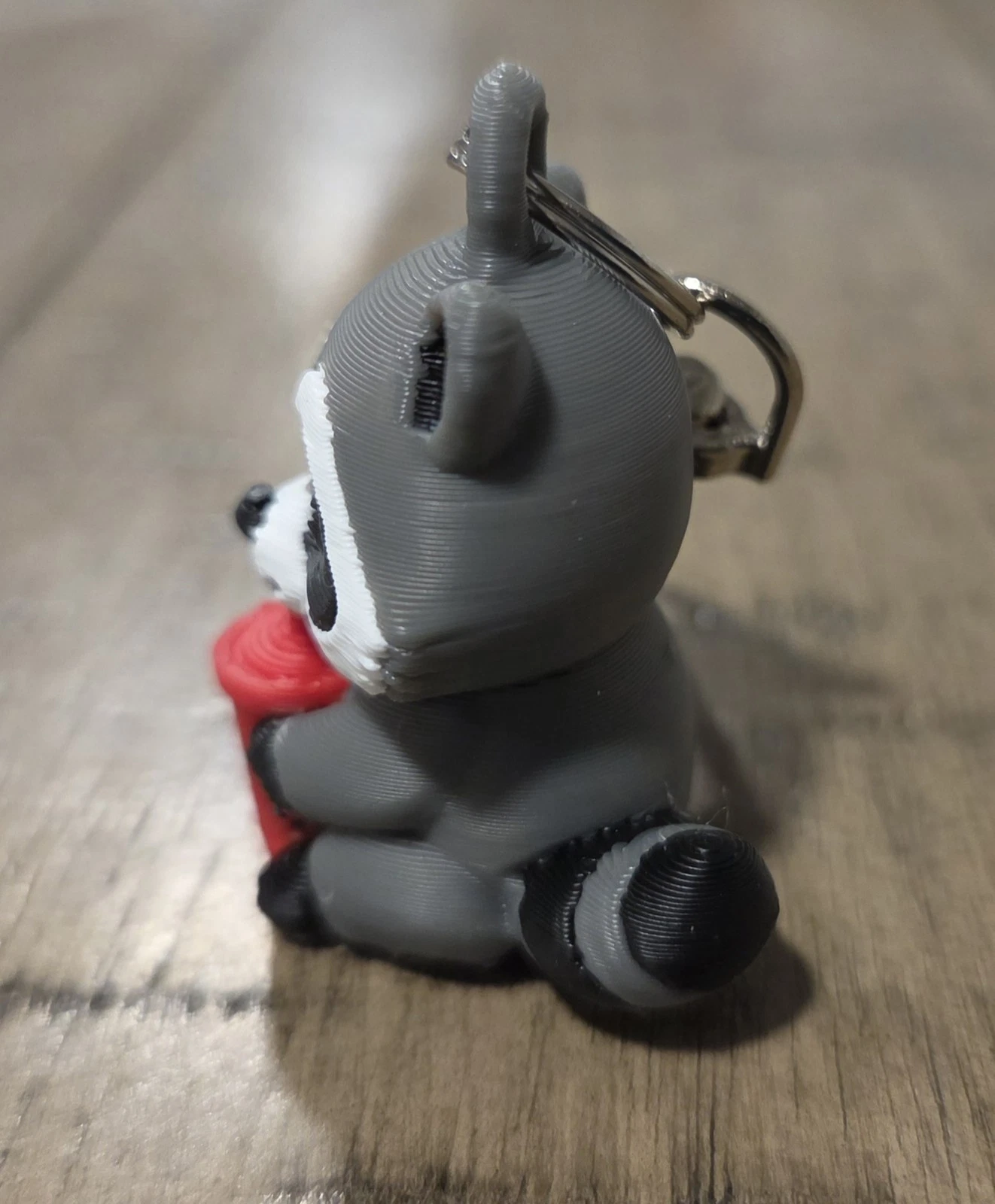 Raccoon Trash Can Keychain 1.75 in Animal Bag Charm - Image 4
