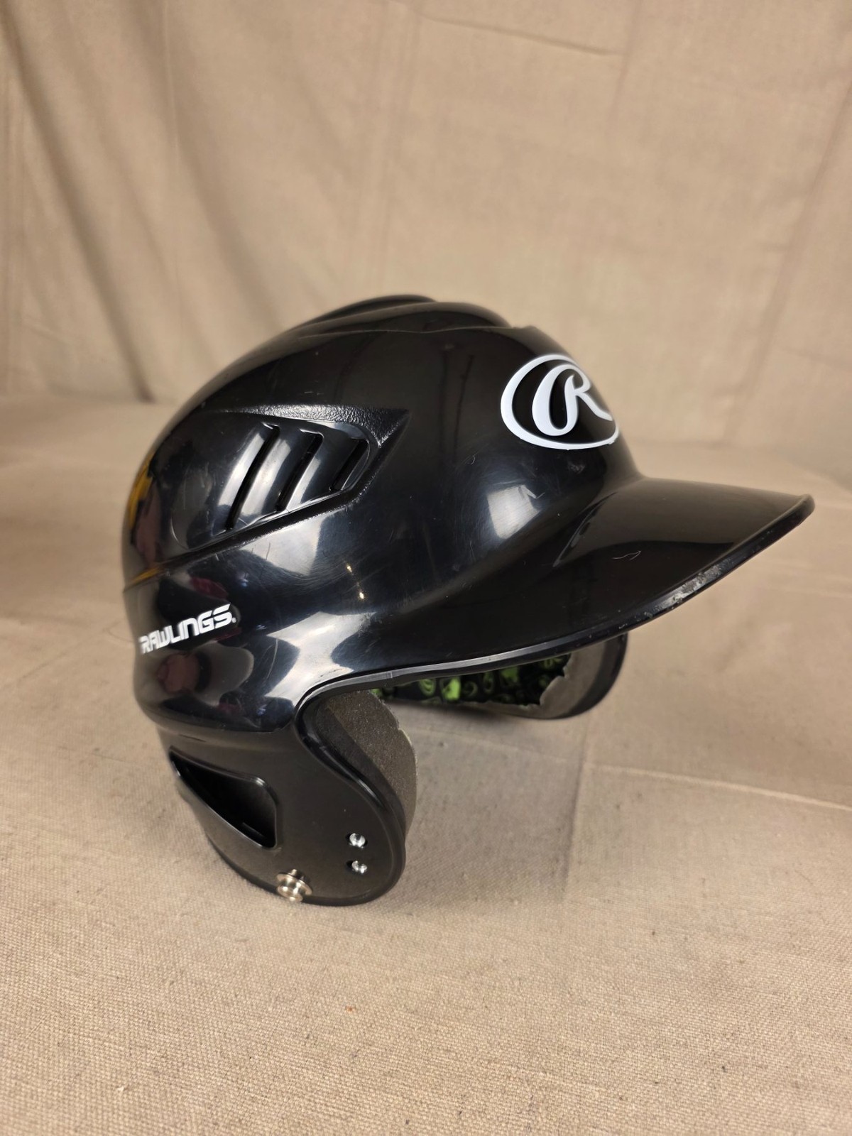 Rawlings RCFH Black Baseball Batting Helmet Fits Size 6 1/2 to 7 1/2