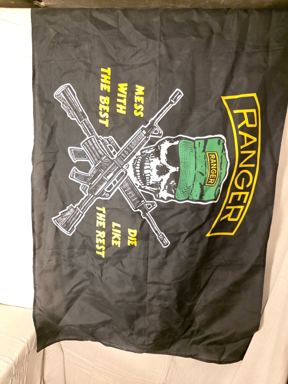 Army Ranger Flag 35x60in Mess With The Best Die Like The Rest Skull