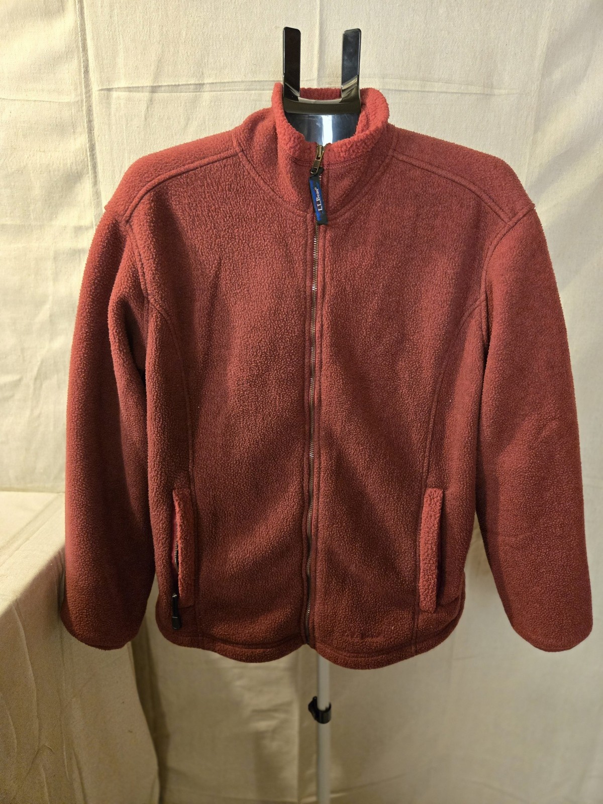 L.L.Bean Fleece Full Zip Jacket Women's Large Burgundy