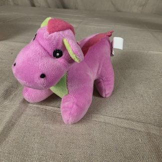 Pink and Green Plush Dinosaur Stuffed Animal Toy 8"
