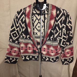 Flashback Southwestern Aztec Pattern Cropped Jacket Women M Cotton Vintage