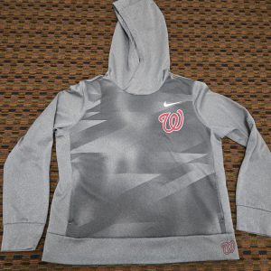 Nike Dri-Fit Washington Nationals Hoodie Medium Gray Pullover Sweatshirt