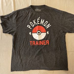 Pokemon Trainer Graphic T-Shirt Men's 2XL Charcoal Gray