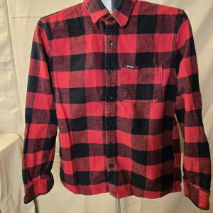 Hollister Men's Red Black Plaid Flannel Shirt Small Used