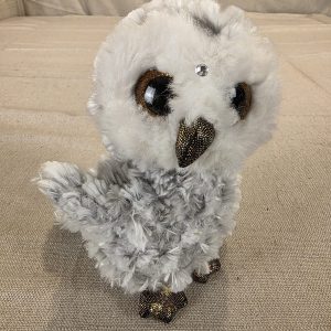Ty Beanie Boos Owlette White Gray Owl Plush Toy with Glitter Eyes