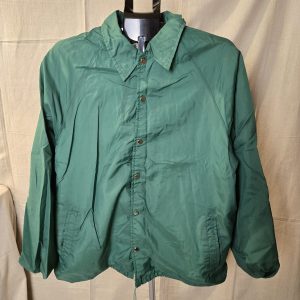 Vintage Green Snap Front Windbreaker Jacket Men's Large Lightweight