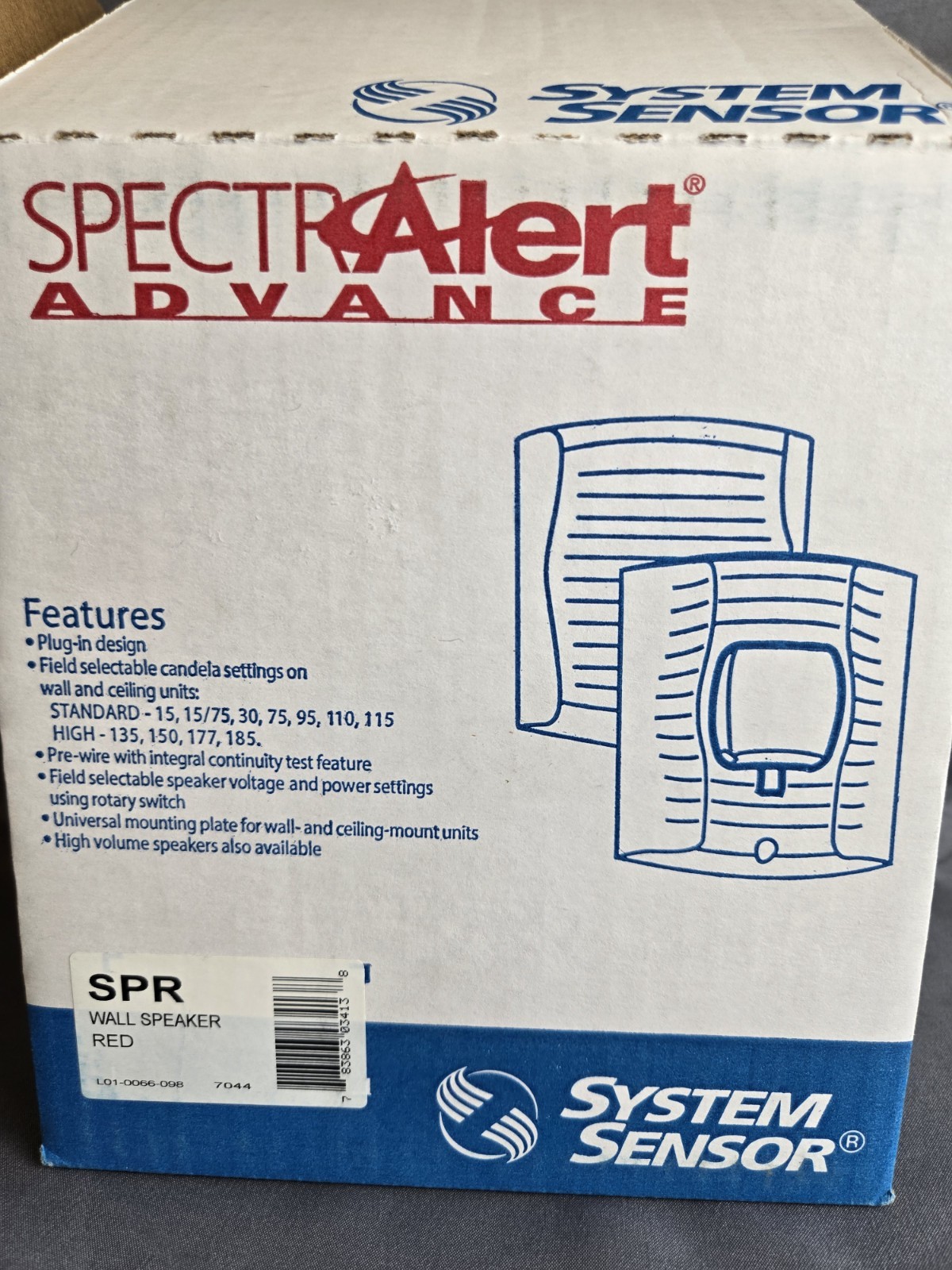 System Sensor SpectrAlert Advance SPR Wall Speaker Red