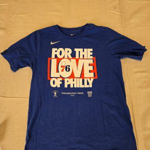 Nike Philadelphia 76ers For The Love Of Philly Kids Large T-Shirt Blue