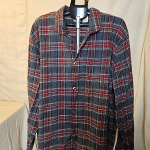 L.L. Bean Flannel Shirt Plaid Men's XXXL Regular Gray Red Cotton