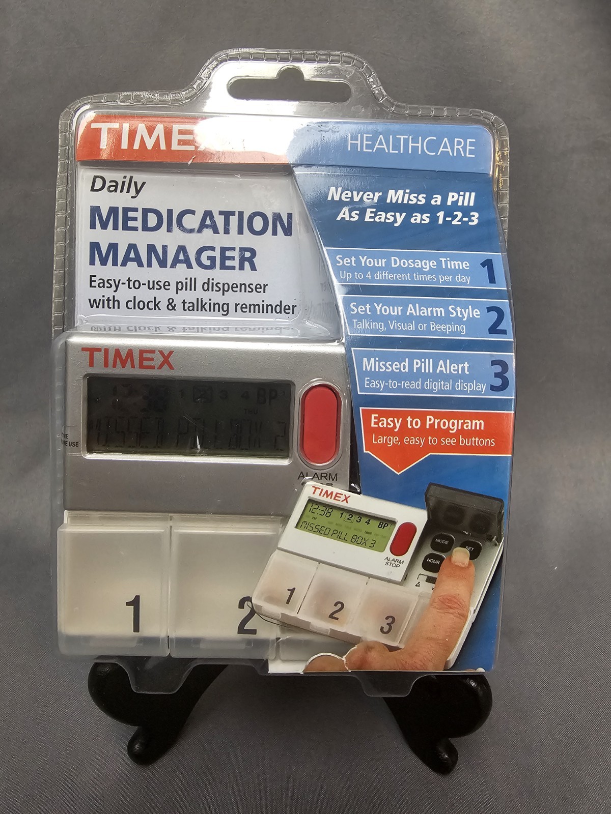 Timex Daily Medication Manager Model 80041 New Pill Box Medication Reminder Box