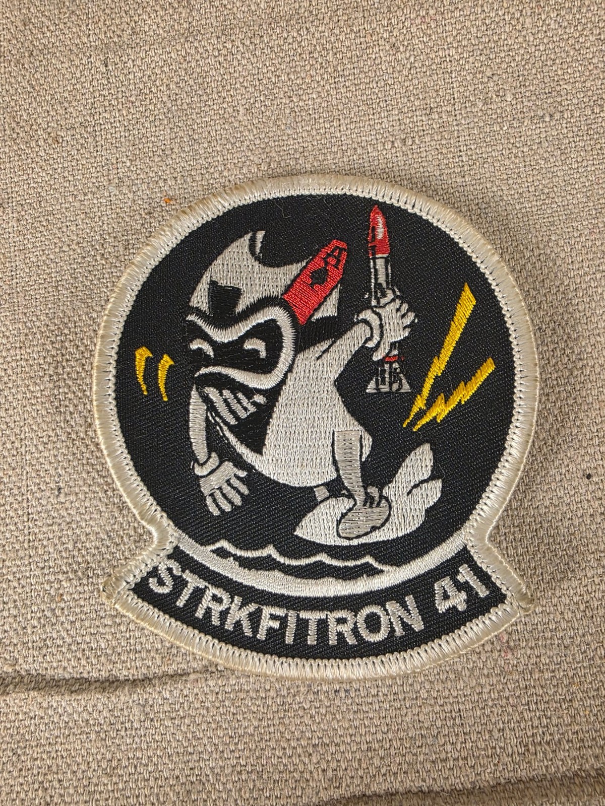 US Navy STRKFITRON 41 Black Aces Embroidered Military Patch