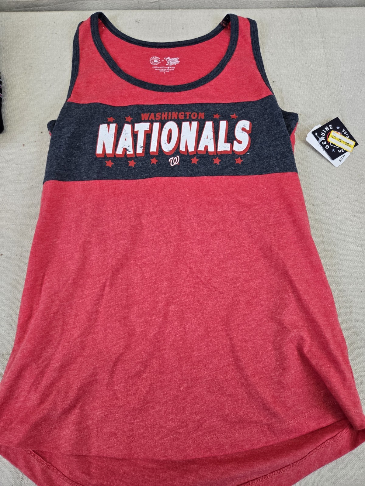 Campus Lifestyle MLB Washington Nationals Retro Tank Top Tee Womens S - NEW