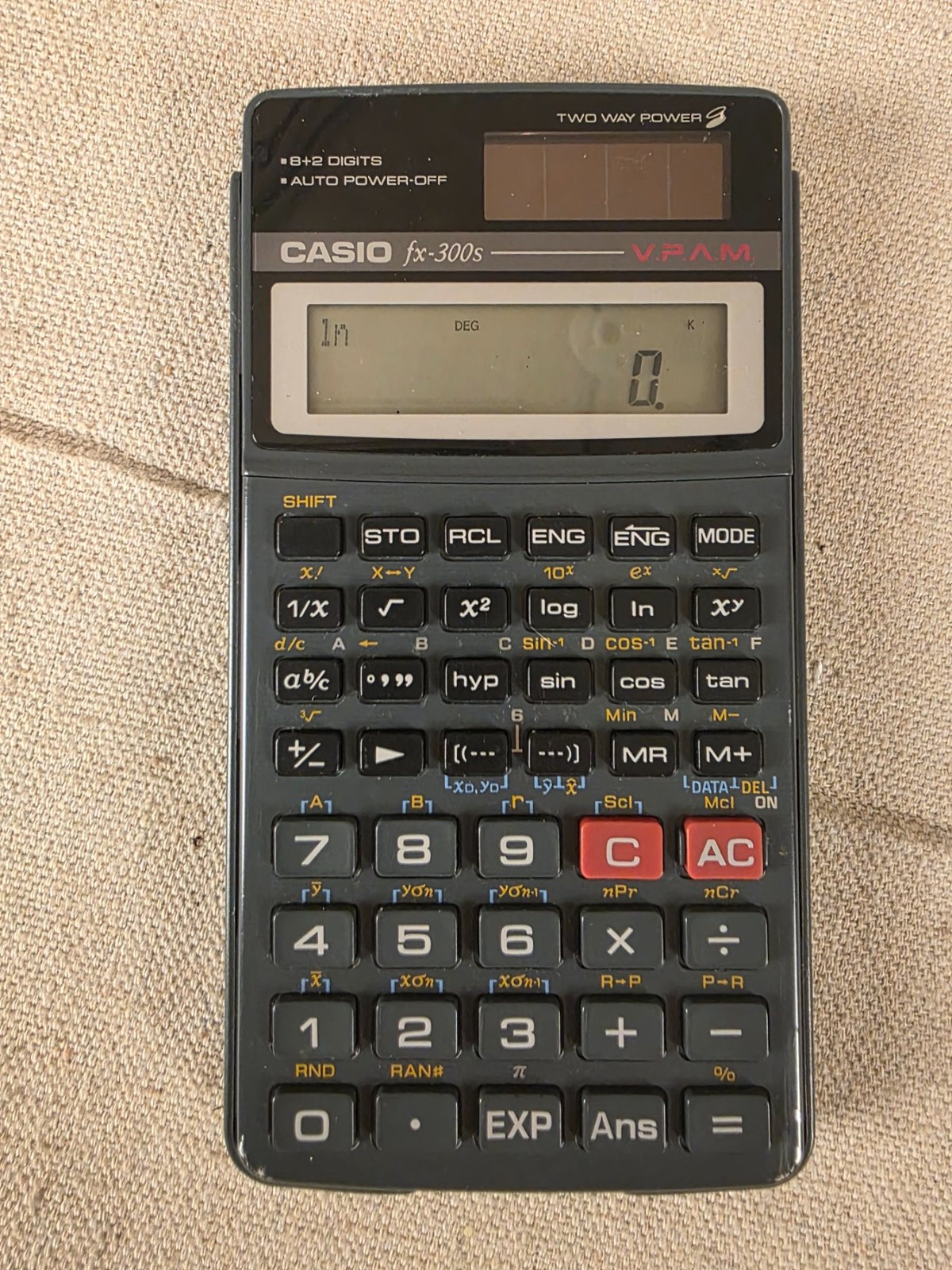 Casio fx-300S Scientific Calculator Two Way Power Solar Battery