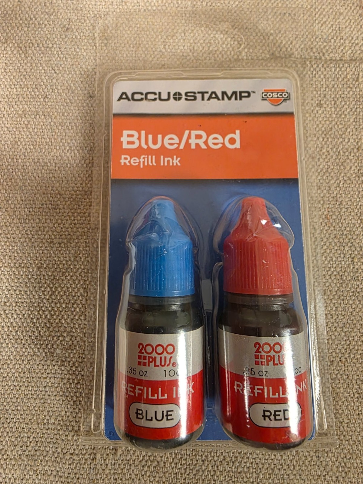 Accu-Stamp Blue and Red Refill Ink 0.35 oz 2000 Plus COSCO