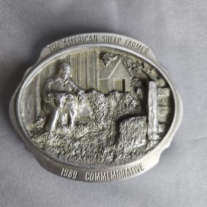 SHEEP BELT BUCKLE AMERICAN FARMER 1989 LIMITED ED H BRYANT INC MD COMMEMORATIVE*