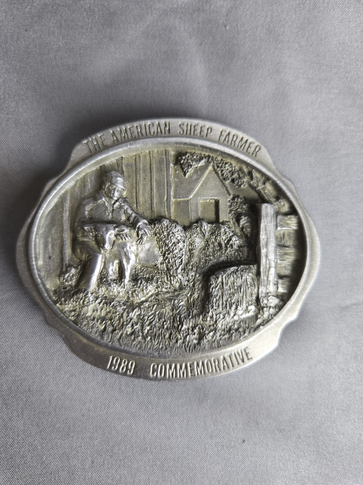 SHEEP BELT BUCKLE AMERICAN FARMER 1989 LIMITED ED H BRYANT INC MD COMMEMORATIVE*