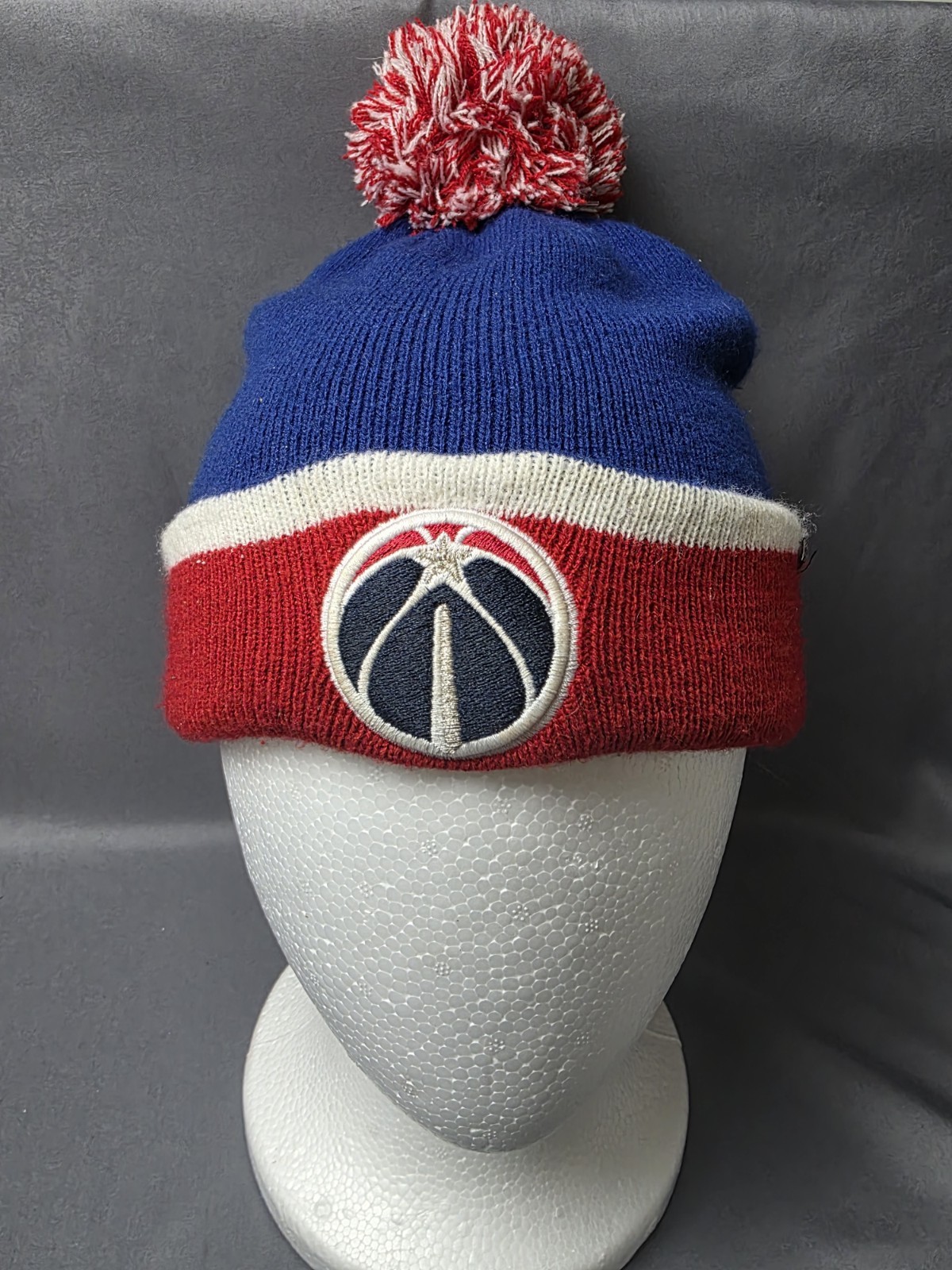 NBA Washington Wizards Blue Red Pom Pom Beanie Hat by 47 Brand