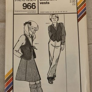 Stretch & Sew 966 Children's Vests Vintage Sewing Pattern Chest 21-27