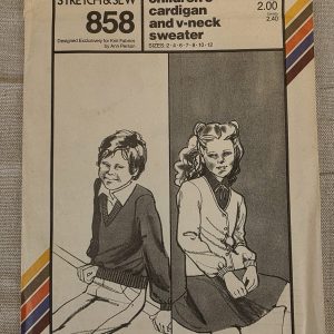 Stretch & Sew 858 Children's Cardigan and V-Neck Sweater Sewing Pattern