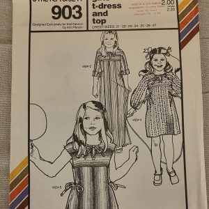 Stretch & Sew 903 Girls T-Dress and Top Vintage Sewing Pattern Chest 21-27