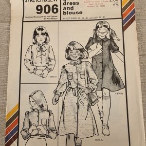 Stretch & Sew 906 Girls Dress and Blouse Pattern Vintage Chest 21-27
