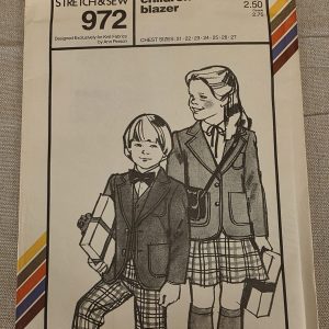 Stretch & Sew 972 Children's Blazer Sewing Pattern Vintage 1979 Uncut