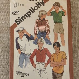 Simplicity 6054 Vintage Boys Pullover Tops Sewing Pattern Size 8-12