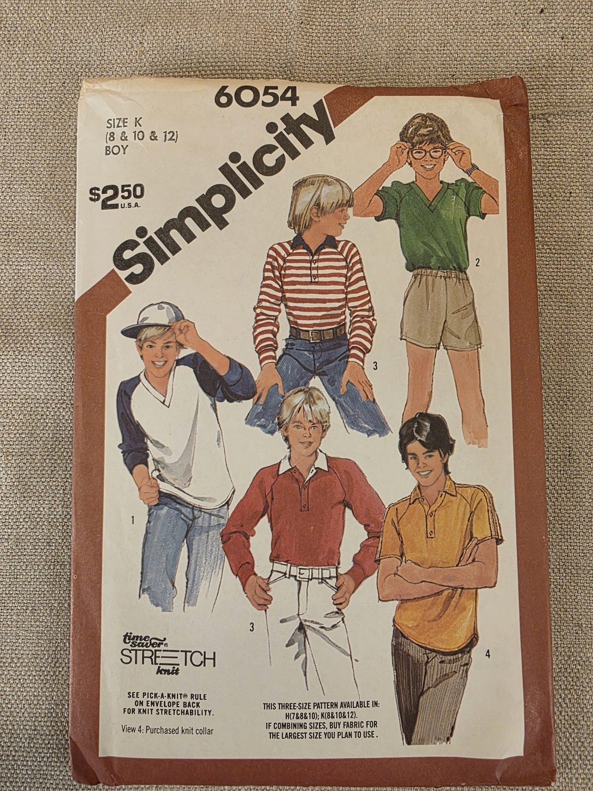 Simplicity 6054 Vintage Boys Pullover Tops Sewing Pattern Size 8-12
