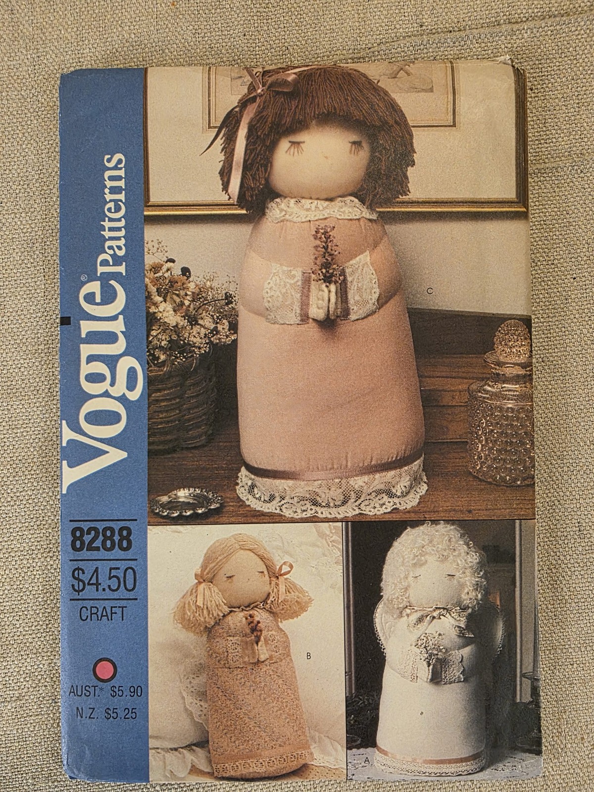 Vogue Patterns 8288 Vintage Stuffed Decorative Doll Craft Pattern