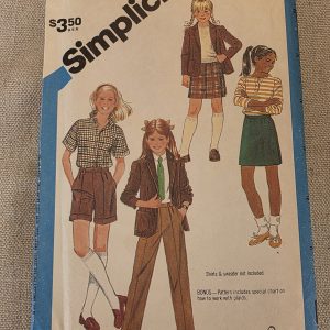 Vintage Simplicity 6553 Girls Jacket Pants Shorts Skirt Sewing Pattern Size 14