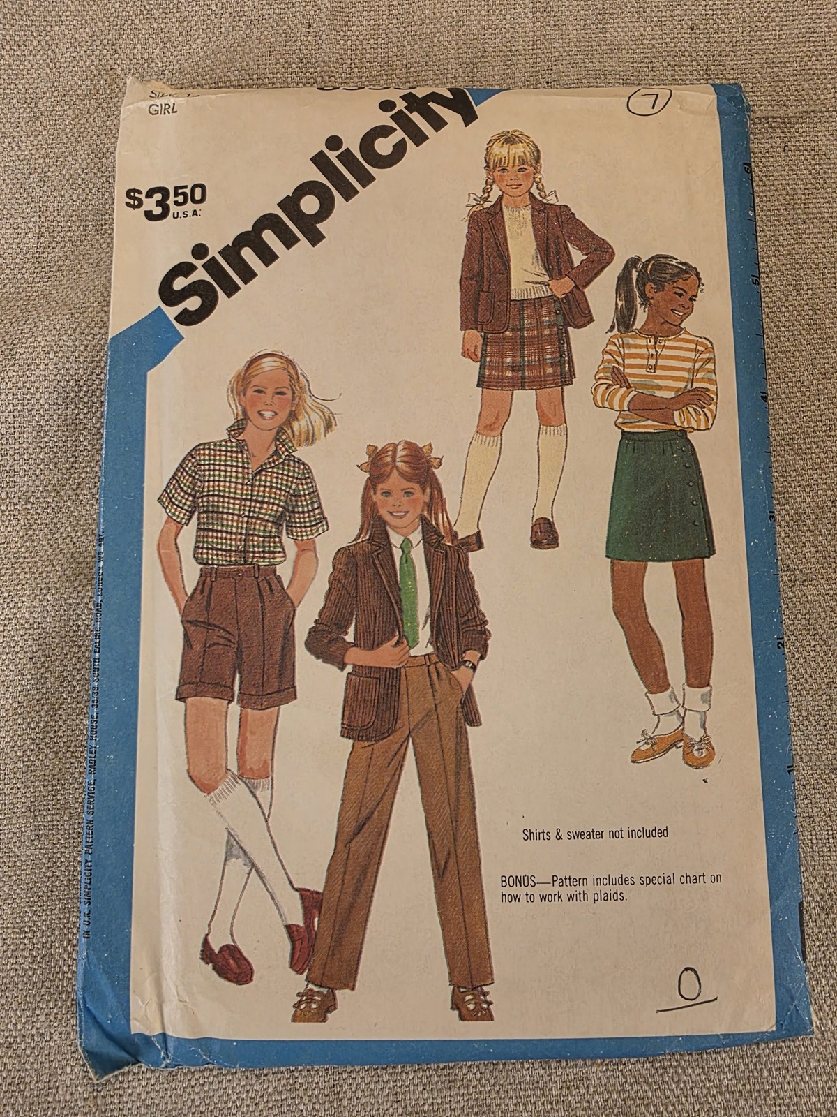 Vintage Simplicity 6553 Girls Jacket Pants Shorts Skirt Sewing Pattern Size 14