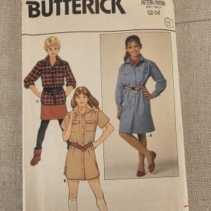 Butterick Sewing Pattern 6708 Girls Dress Shirt & Skirt Size 12-14