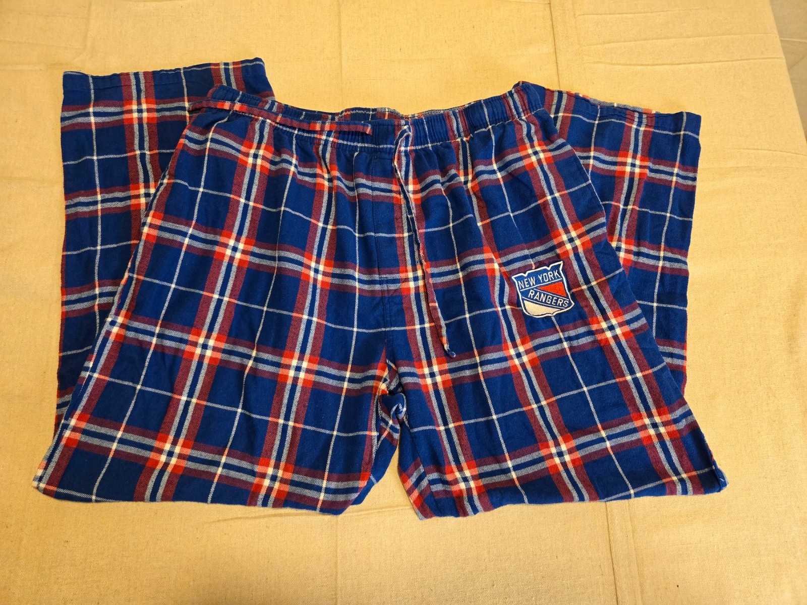Gurgel's Sport New York Rangers Plaid Pajama Pants Men's Large Blue Red