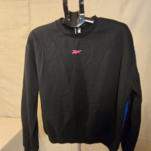 Reebok Vintage Sweatshirt Large Black Pink Blue Colorblock