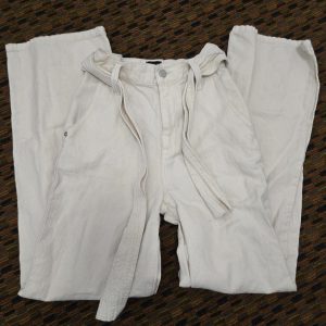 BDG Urban Outfitters Women White Jeans Size 26 High Rise Straight Leg Tie Waist
