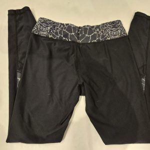 Pro NYC Women’s Athletic Leggings – Black Print Waistband – Size Small
