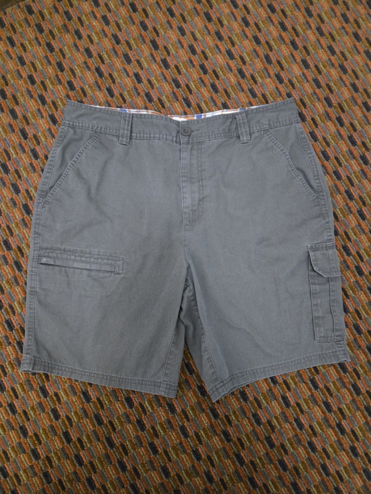 Red Head Cargo Shorts Mens 36 Gray Outdoor Utility Cotton Flat Front